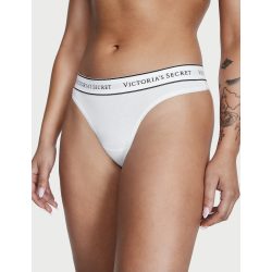 Victoria's Secret VS feliratos fehér pamut tanga bugyi
