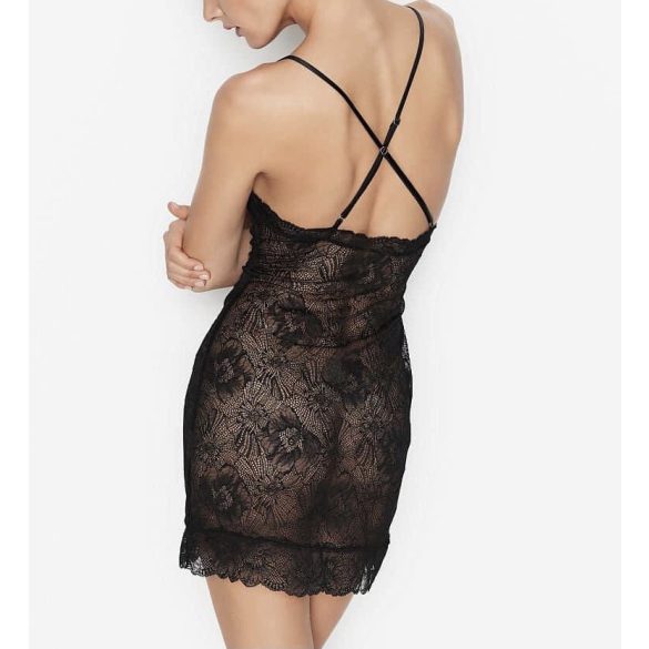 Victoris's Secret fekete csipke hálóruha /slip dress