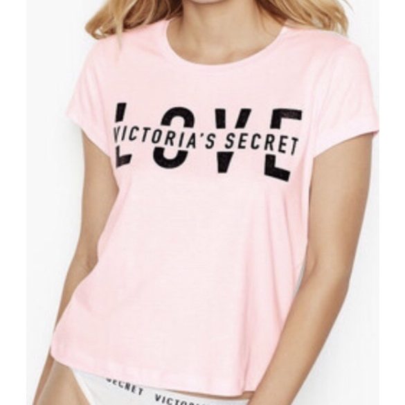 Victoria's Secret LOVE flitteres HOSSZÚ UJJÚ  poló "S" méretben