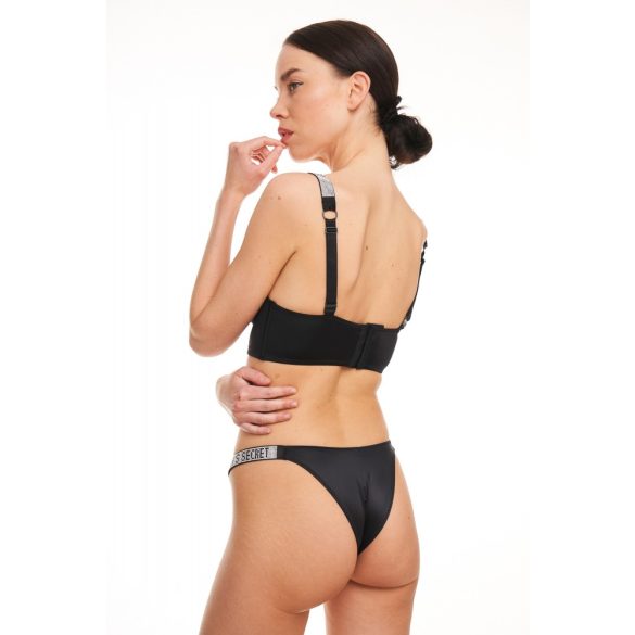 Victoria's Secret fekete Very Sexy KRISTÁLY köves brazil bugyi 