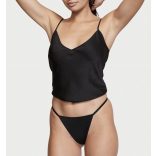 Victoria's Secret fekete stressz köves V-string bugyi 