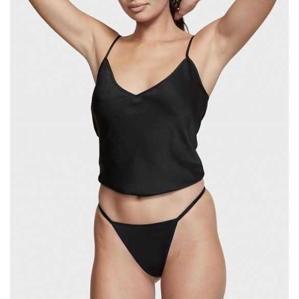 Victoria's Secret fekete stressz köves V-string bugyi 
