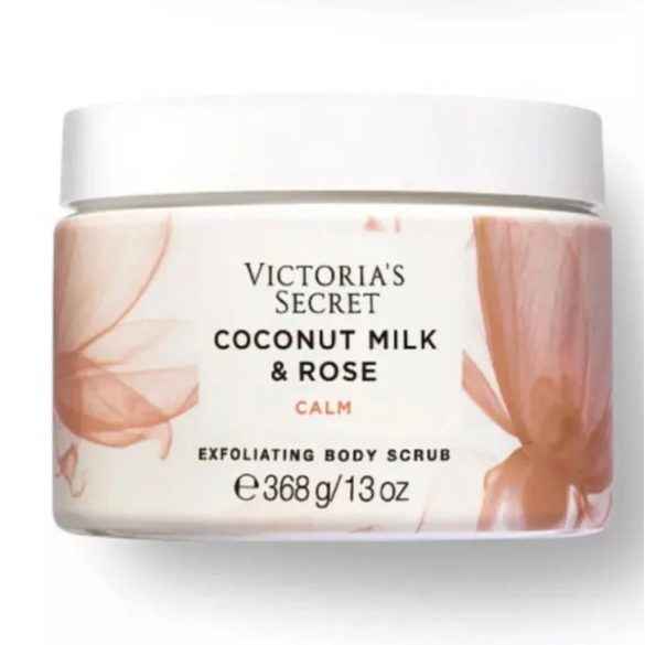 Victoria's Secret Calm Coconut Milk & Rose Exfoliating Body Scrub 13 OZ, New